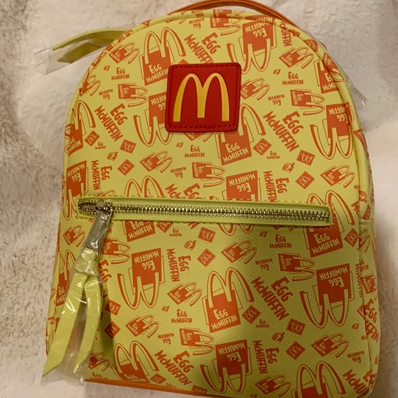 McDonald’s Breakfast Egg McMuffin Logo Allover print mini backpack - Picture 1 of 9